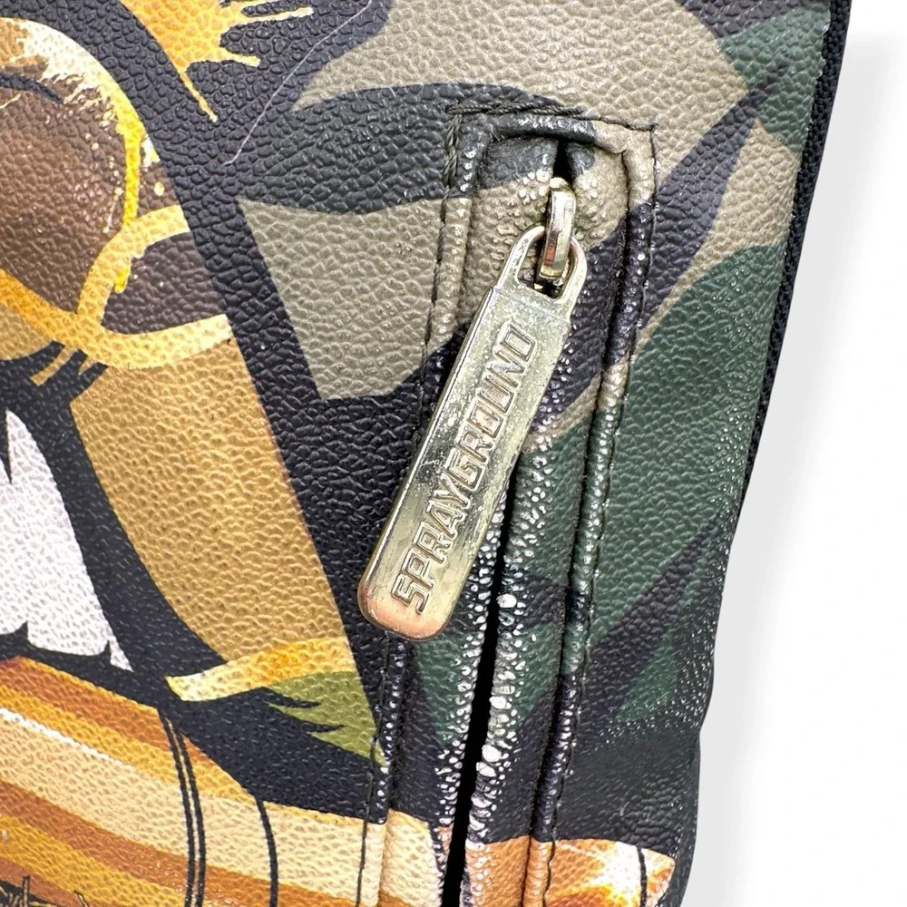 Sprayground Army Lips Bullet Backpack Camouflage Laptop Compartment 18x12 Street